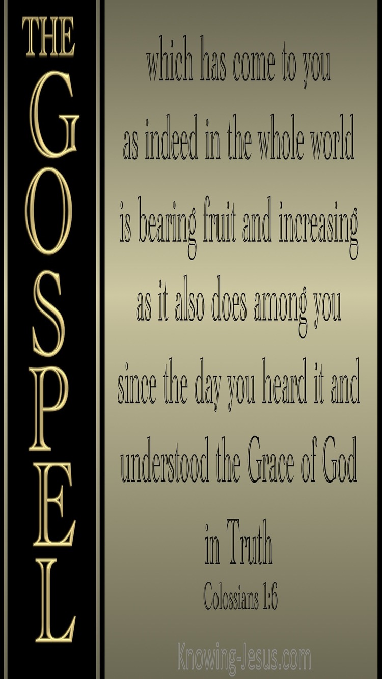 Colossians 1:6 The Gospel Which Has Come To You (gold)